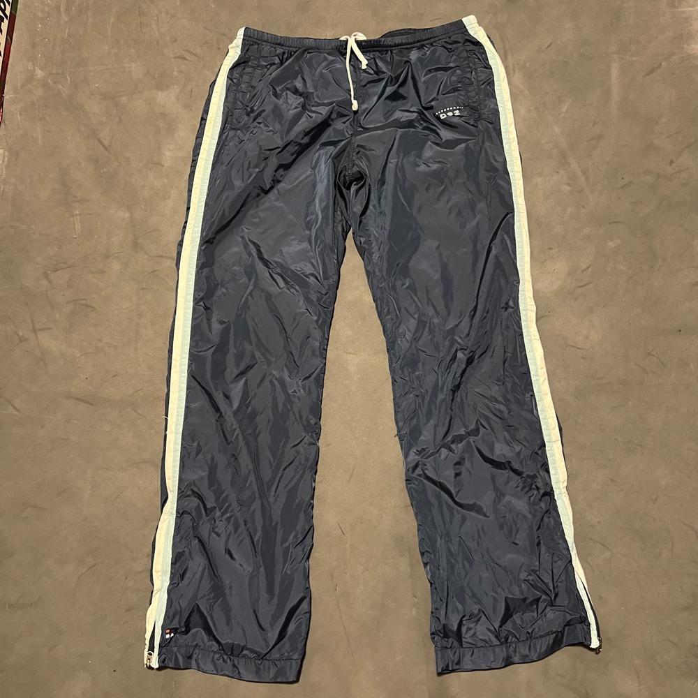Y2K Abercrombie & Fitch Nylon Track Pants Mens Size M Navy Blue Gym Issue